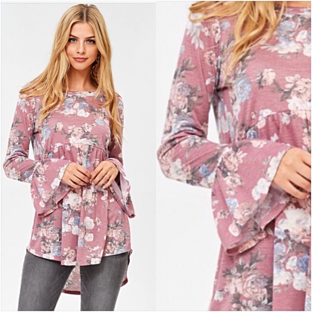 SOFT Babydoll Flowy Floral Hi Low Tunic SML - Picture 5 of 8